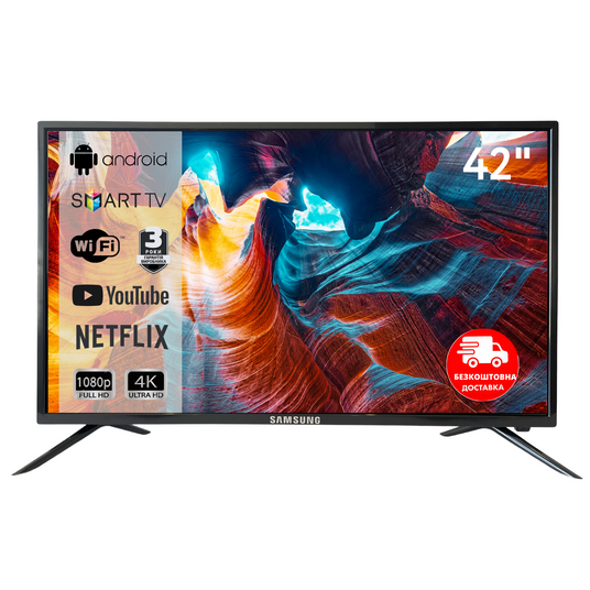 Телевизор Samsung 42 дюйма 4K Smart TV LED WIFI Android 15 Смарт ТВ 2025
