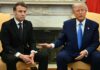“Досі оговтується від удару”: Трамп поглузував з Макрона через ляпас дружини, коли йшлося про Іран (відео)